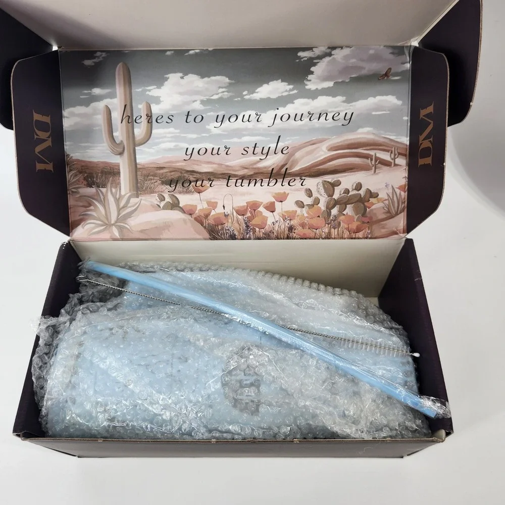 Dani Morgans Boutique Desert Western Blue Tumbler 40oz Handle‎ Straw New in Box